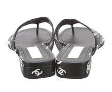 Load image into Gallery viewer, CHANEL Classic 2022 Interlocking CC Logo Canvas Leather Slides