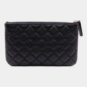 Chanel Caviar Quilted Canvas Leather Cosmetic Case Bag