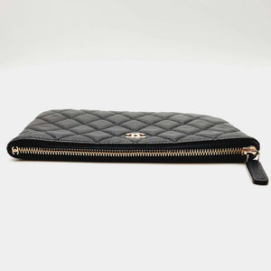 Chanel Caviar Quilted Canvas Leather Cosmetic Case Bag