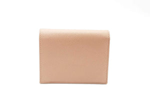 Prada Small Saffiano Nude Bi-Fold Wallet