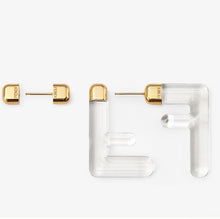 Cargar imagen en el visor de la galería, FENDI Transparent Plexiglass Earrings