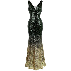 Sparkling Gradient Sequined Mermaid Dress